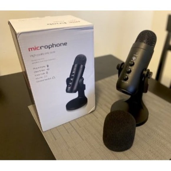 New USB MicrophoneCondenser Computer PC MicPlug&Play Gaming Microphones